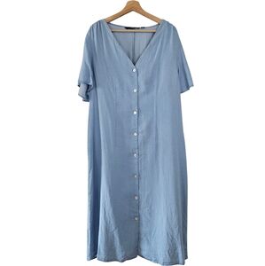 Vero Moda 100% Tencel Lyocell Chamnbray Button Front Dress NWT